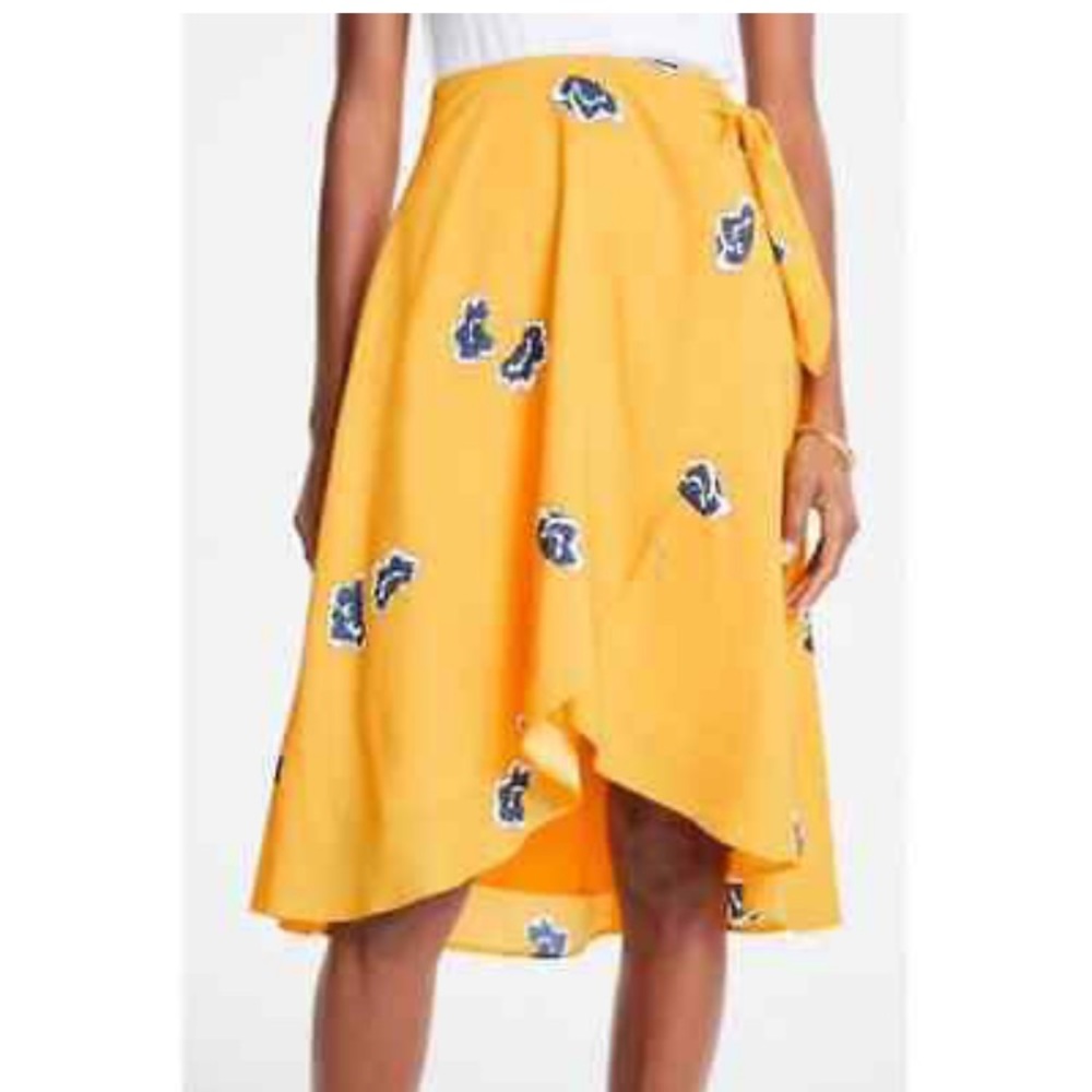 Ann Taylor Petite Floral Wrap Skirt